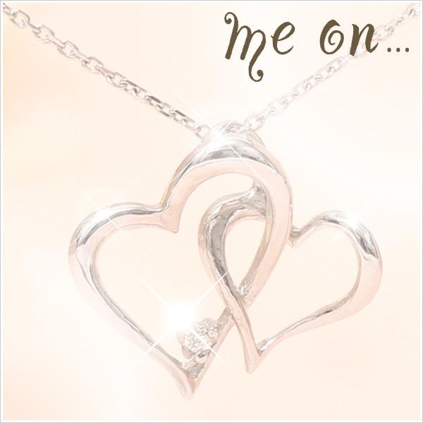 Me On K10ホワイトゴールド 天然ダイヤモンド ダブルハートデザインネックレス 発送目安 ２ ３週間 Ww ピアス アクセサリーカラコンpiena 通販 Yahoo ショッピング