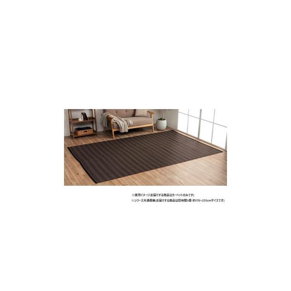 日本製 洗えるい草調カーペット ブラウン 団地間3畳 約170×255cm 1090031060302