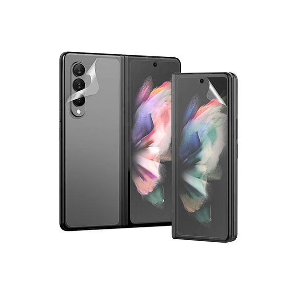 キズや指紋を防止するデバイス前面と後面保護用の半透明フィルム/スクラッチのセルフヒーリング/2セット入り&amp;簡単貼り付け対応デバイス(au)…Galaxy Z Fold3 5G SCG11対応デバイス(docomo)…Galaxy Z...