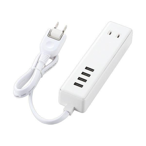 �G���R�� ���o�C��USB�^�b�v 2��+4�|�[�g �z���C�g 0.6m MOT-U11-2406WH 1��