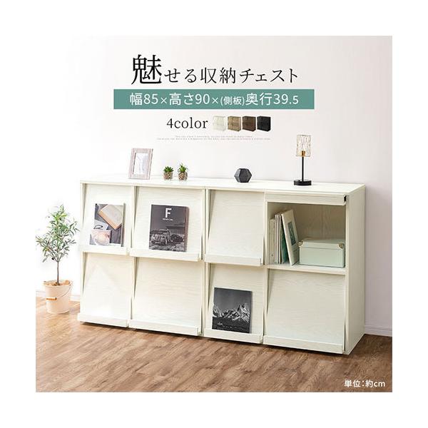 完成品 開梱設置サービス付き ディスプレイラック 本棚 木製 扉 フラップ扉 2段 2列 オープン 収納 シェルフ アンティーク 当店一番人気 おしゃれ 本