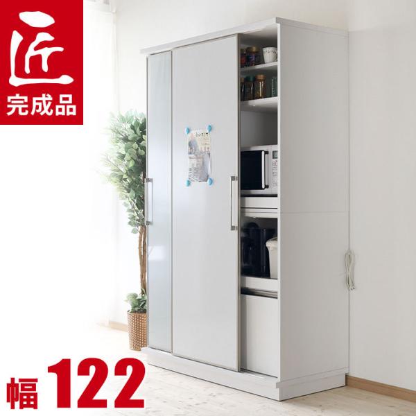 食器棚 引き戸 大川家具 レンジ台 122 キッチンボード ホワイト 食器棚 引き戸 大川家具 レンジ台 122 キッチンボード ホワイト
