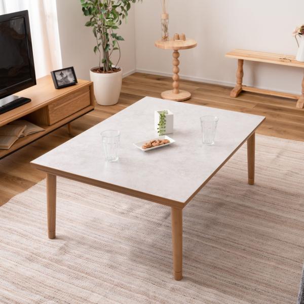フラットヒーターこたつ　テーブル　センターテーブル　北欧　おしゃれ　韓国インテリア　大理石調　木製　天然木　フラットヒーター フラットヒーターコタツ ナチュラル こたつ フラットヒーターこたつ