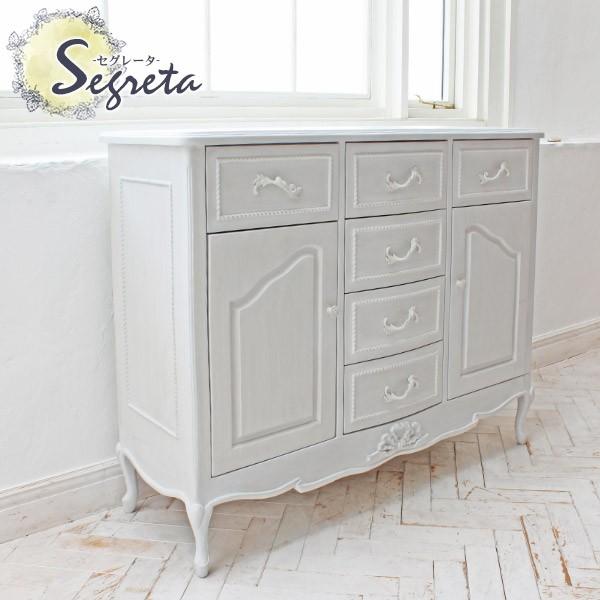 キャビネット テレビボード 姫 姫系 姫家具 白 ホワイト アンティーク