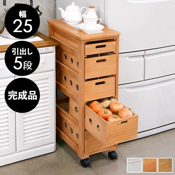 通気性のよい木製ストッカー。野菜やキッチン用品の収納にピッタリ。タイル天板は熱い鍋などを置くのにも便利。キャスター付きなので移動もラクラク。スリムで場所を取らないので、リビングやバスルームなど色々な場所で多用途に活躍します。【商品サイズ(約...