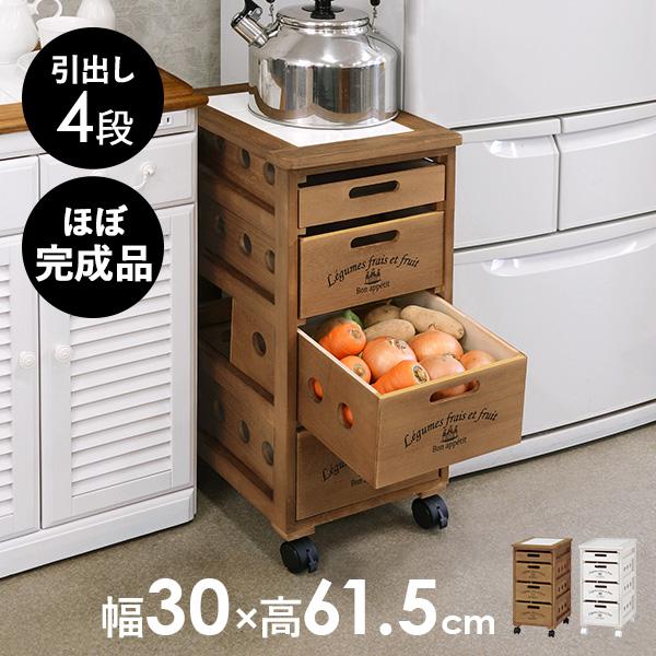 通気性のよい木製ストッカー。野菜やキッチン用品の収納にピッタリ。タイル天板は熱い鍋などを置くのにも便利。キャスター付きなので移動もラクラク。スリムで場所を取らないので、リビングやバスルームなど色々な場所で多用途に活躍します。キャスターを取り...