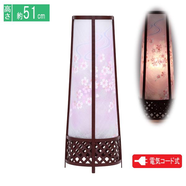 盆提灯 盆ちょうちん 創作提灯 霊前灯 竹蘭 8号 桜 電気コード式 8842-90-187