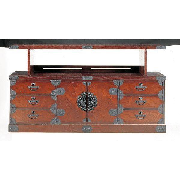 受注生産品 民芸家具 和 民芸箪笥 165cm幅 筑後民芸 168花模様 国産 開