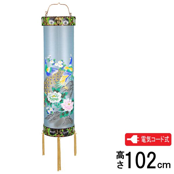 盆提灯 盆ちょうちん 住吉提灯 吊り提灯 電気コード式 住吉 9番 二匹孔雀 ビニロン G-1