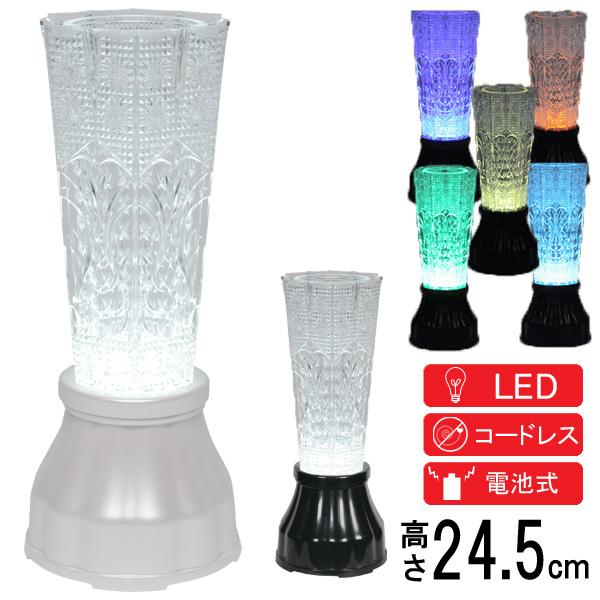 盆提灯 インテリア提灯 創作提灯 花瓶仏壇 透明 神道 神式 仏 電気式 コードレス LED ホワイト ブラック クリスタル灯 星光 K-4