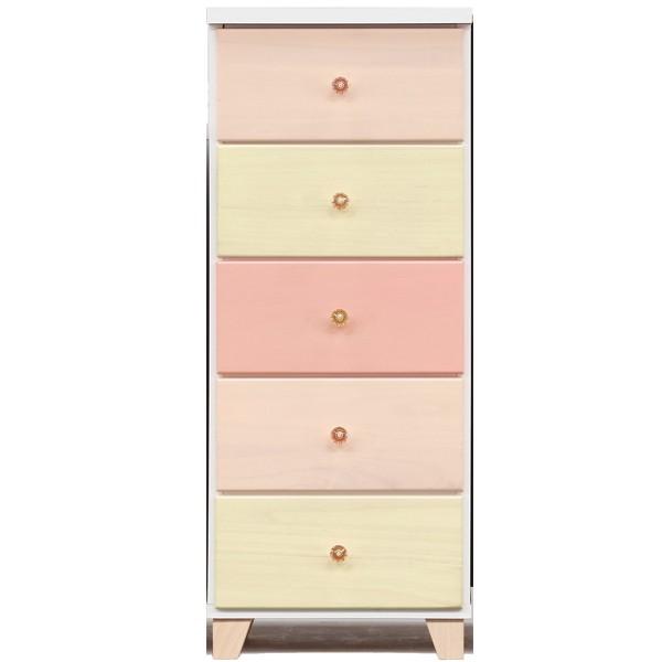 姫系 幅39 5段 スリムチェスト すき間収納 チェスト タンス 洋服収納 引き出し かわいい おしゃれ 女の子 キッズ 家具 子供部屋 ピンク 収納 5段 大川家具販売 通販 Yahoo ショッピング