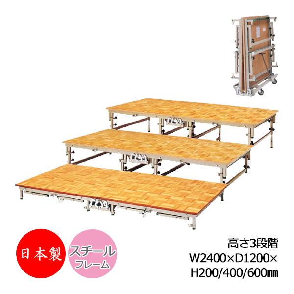 ポータブルステージ 折り畳み式 キャスター付き H200㎜ リユース品 在庫2台