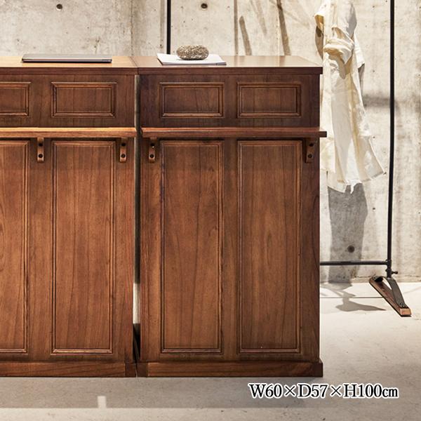 カウンター 受付台 ハイテーブル 作業机 幅60cm 高さ100cm 天然木 