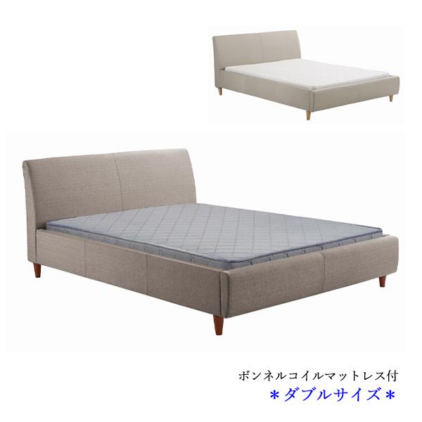 ダブルベッド マットレス付 ベッドフレーム Dサイズ 寝具 ヘッドボード