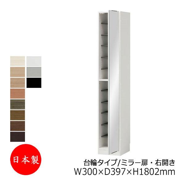 シューズボックス 下駄箱 靴入れ 隙間収納 台輪タイプ 開き戸 右開き