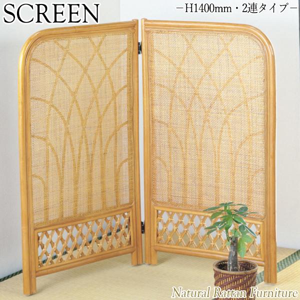 目隠しタイプ、木製重ね織りすだれ2連パーテーション 衝立 竹すだれ衝立 2連 市松柄 高さ170cm （ 目隠し 間仕切り 和風