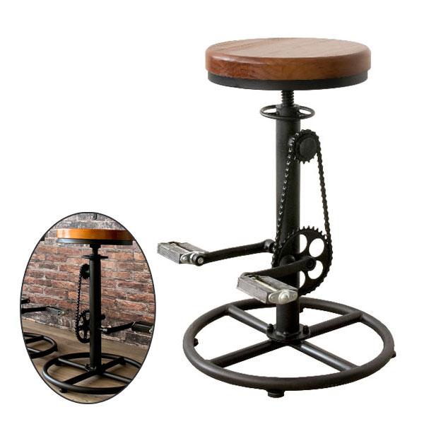 カウンターチェア ハイチェア スツール 丸椅子 回転 高さ調節可 木製