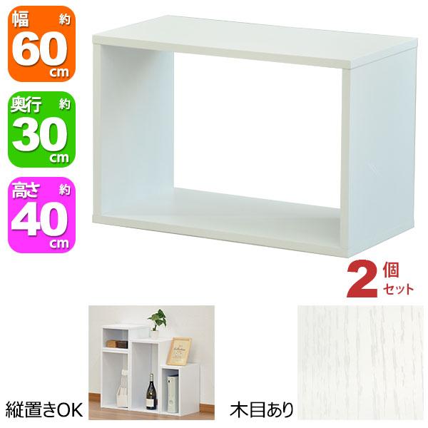 オープンラック 1段 60×40 2個セット 奥行30cm A4対応 収納 棚