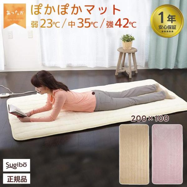 サイズ：約200×100cm表面温度：約23〜42℃材質:表側 ポリエステル100％ 裏側 ポリエステル100％表面温度:（強）約42℃ /（中）約35℃ /（弱）約23℃電気代 （1時間あたり）:（強）約2.3円 /（中）約1.3円 /（...