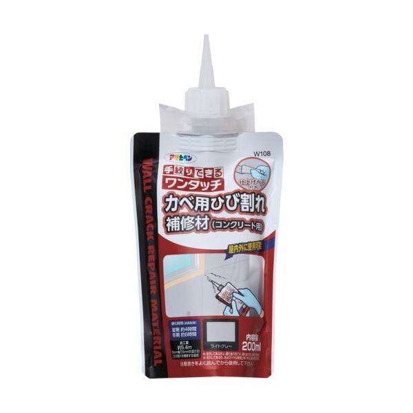 単品 アサヒペン　ワンタッチ　カベ用ひび割れ補修材　２００ＭＬ　Ｗ１０８ライトグレー