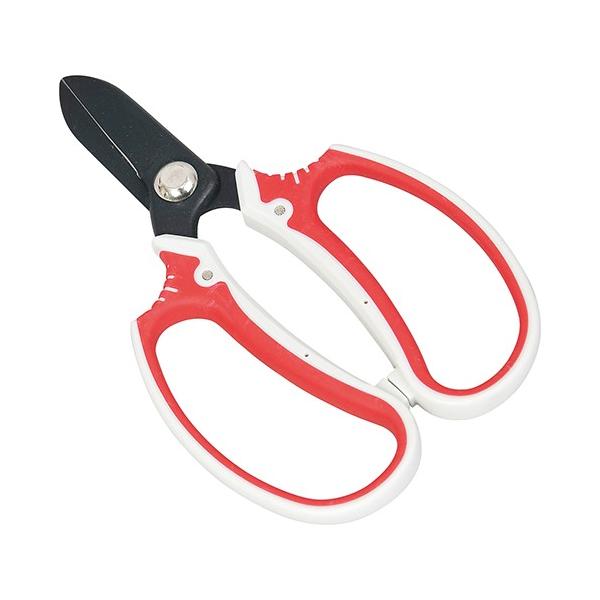 女性の方が使っていただくのに最適な設計です。【用途】庭木の剪定作業用。【機能】・女性の方が使っていただくのに最適設計の園芸鋏です。・錆び、ヤニに強いフッ素コート加工刃です。・すべりにくく、作業時の衝撃を緩和する樹脂付きハンドルです。【仕様】...