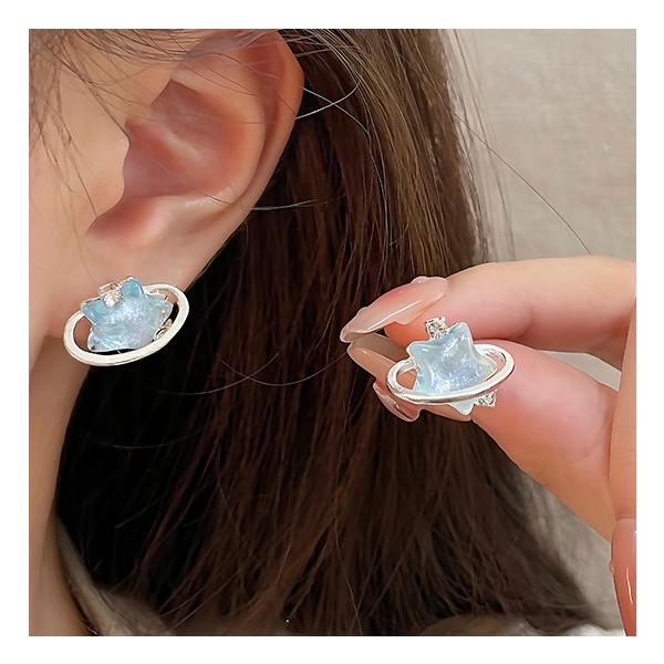 星  スター ピアス レディース 綺麗 キャッチピアス シルバー925 宇宙 キラキラ ジルコン