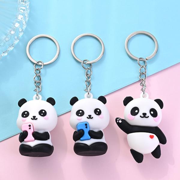 バッグチャーム キーホルダー キーリング パンダ 動物 アニマル 手のひらサイズ