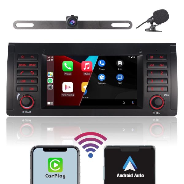 LXKLSZ Car Stereo for BMW E39 E53 5 Series X5 M5 Compatible with Wireless Carpla