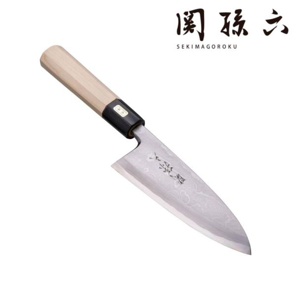 包丁 出刃 ダマスカス 安来鋼白紙２号 150mm 紫檀シノギ柄 仙助 出刃包丁 ダマスカス 安来鋼白紙2号 150mm 紫檀シノギ柄 10246