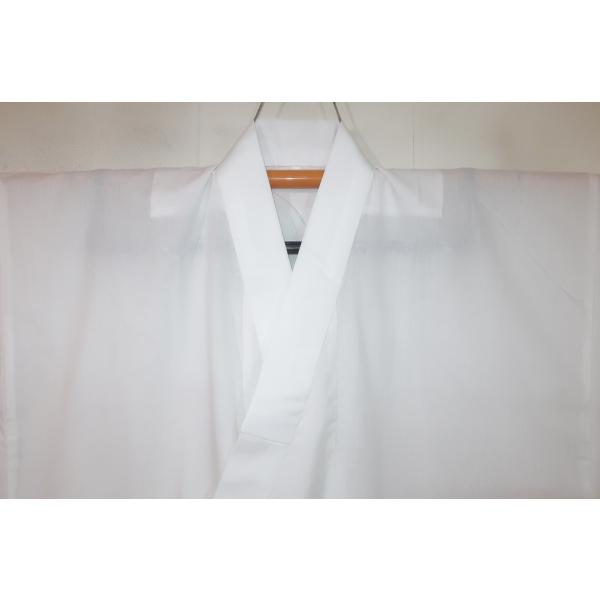 【白長襦袢・8サイズ 】綿白地に白の襟 綿100%К襟芯入りの堅牢仕上げ Κ弓道肌脱ぎ 当社紋付専用仕立ての膝下丈 拾