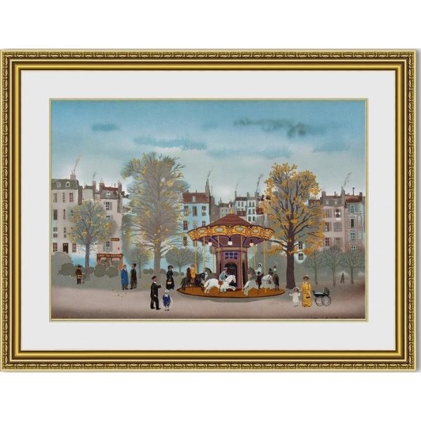 絵購入 ミッシェルドラクロワ Carousel 額縁付き : 絵画販売のアート