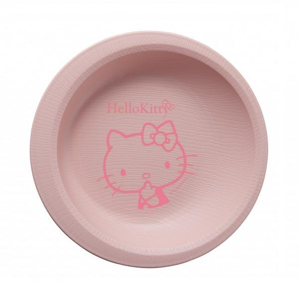 木目すくいやすいプレート ハローキティ　ピンク　ウェルファン　介護用品 食器 食事　(法人様送り専門店)