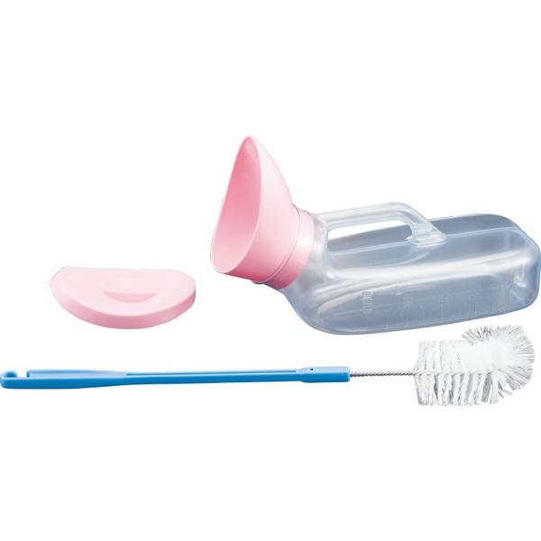 SA透明尿器 洗浄用ブラシ付 100231　女性用　透明タイプ　採尿器　(法人様送り専門店)