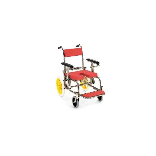 入浴・シャワー用車いす　KS2　クリありシート　レッド 座幅39cm 車輪14インチ　カワムラサイクル シャワーキャリー メーカー直送 (法人様送り専門店)