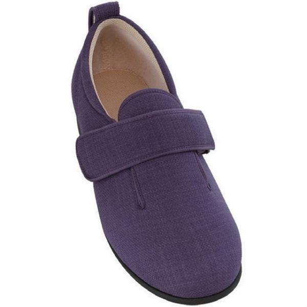 介護シューズ　徳武産業　ダブルマジック3　7037　9E　※片足販売/右足　L　紫　(法人様送り専門店)