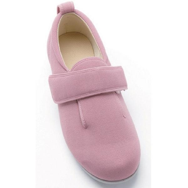 介護シューズ　徳武産業　ダブルマジック3　7037　9E　※片足販売/右足　L　ピンク　(法人様送り専門店)