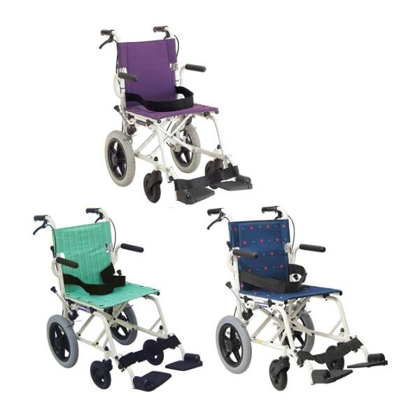 カワムラサイクル 介助用車いす 旅ぐるま KA6 No.80（プラム） カワムラサイクル (法人様送り専門店)簡易車いす 旅ぐるま KA6 選べる3
