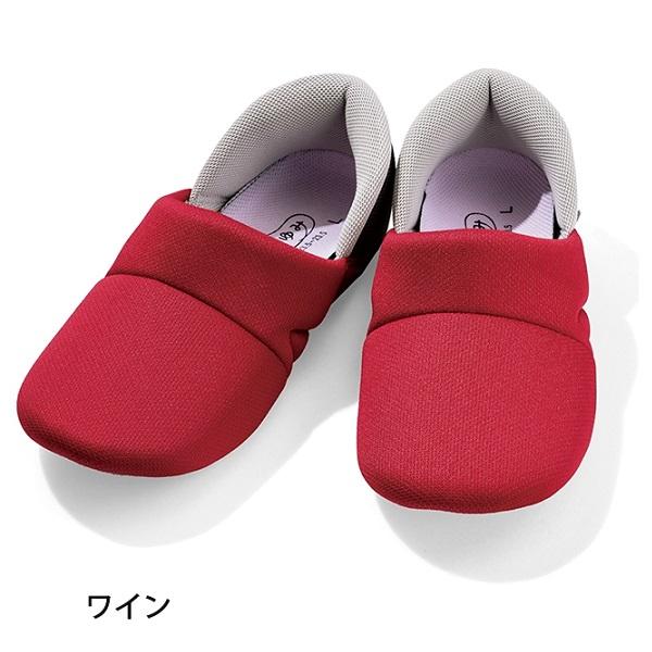 介護シューズ　かかとスポッと　2239　両足　Sサイズ　ワイン　あゆみ 徳武産業　ルームシューズ 室内履き 靴 履きやすい