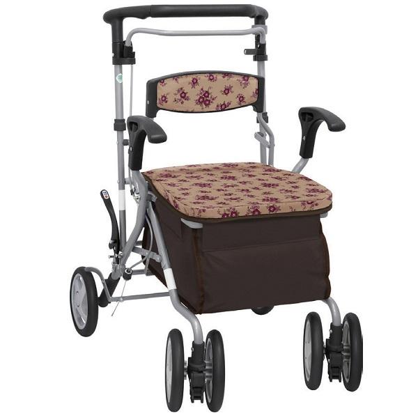 島製作所　シルバーカーデュオ 島製作所 デュオST フローラルBE シルバーカー ボックスタイプ : 介護