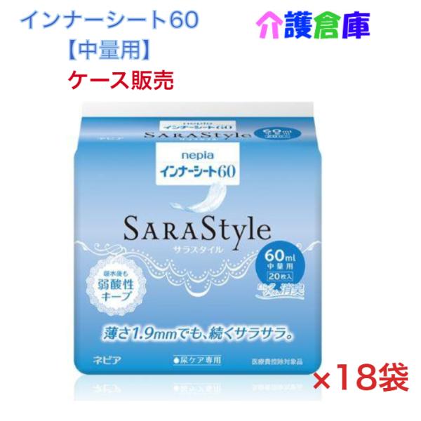 ネピアテンダー インナーシート 60  20枚×18袋 (ケース販売) 王子ネピア 4901121658124/65857