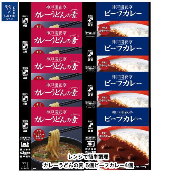 レトルト食品 惣菜 詰め合わせ カレー カレーうどんの素 2種9食 セット 神戸開花亭 常温保存 おかず お中元