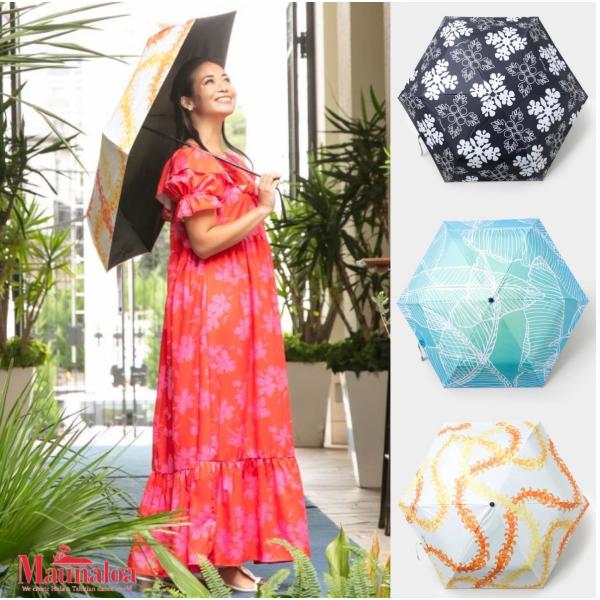【Maunaloa】ハワイ ハワイアン 日傘 晴雨兼用 遮光 UV 折り畳み マウナロア リーフ モンステラ フラガール フラダンス アンブレラ フラダンス 母の日