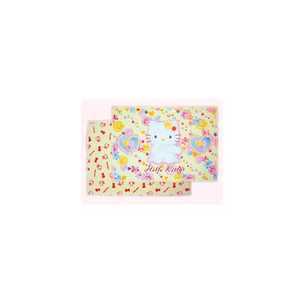特価　ひざ掛け ハローキティ　さらっと綿パイル×ふんわり毛布　表と裏で2種類の手触り