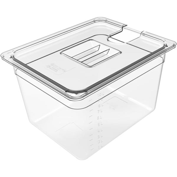 【低温調理器専用フードコンテナ】：大容量で蓋が付いている角型フードコンテナーので、優れた低温L調理法保存容器＋蓋セットデザインで便利です。低温調理器と併用することで、より効果的に美味しい料理を作ることができます。【便利】：食品に簡単にアクセ...