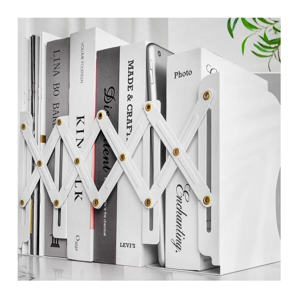 ?【強くて、柔軟で、壊れにくい！ 】 - 頑丈なブックエンドは厚手の鋼板で作られており、より頑丈で安定しています。すべての本を整理整頓して保管でき、開いた棚から本が落ちるのを防ぐ優れたソリューションです。?【拡張可能で広いスペース】- 拡張...