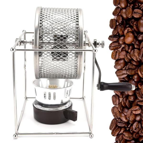 豆焙煎機 家庭用 小型 焙煎機 コーヒーロースター 6mmメッシュ 手動