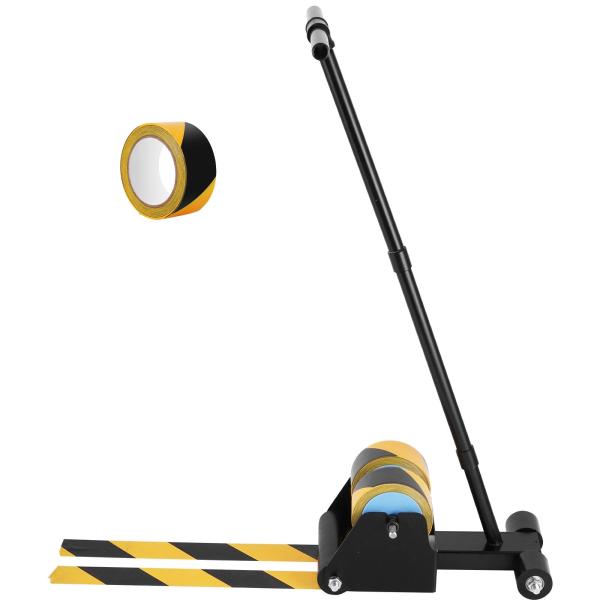 【テープ貼着装置】フロアや路面に直接テープを貼るためのプロ用ツール！押すだけでテープを均一に貼ることができ、気泡やシワを防ぎ、効果的に作業時間も短縮されるます。【簡単操作】延長ポールとテープを所定の位置に取り付けて作業を開始するだけです。 ...