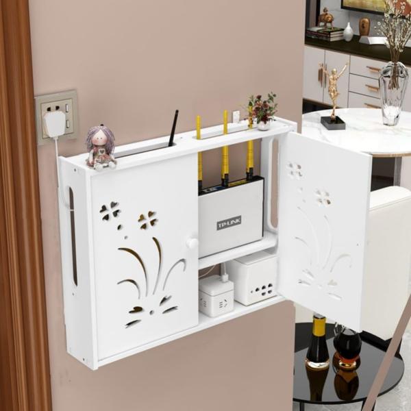 【素材】PVC製、多機能、安全、無毒、環境に優しく、無臭、耐摩耗性、耐久性があります。 あなたが最も満足する美しい外観が最良の選択です。【人間味のあるデザイン】ルーターラックは、保管ニーズと大容量の保管のために既存のスペースを最大限に活用す...