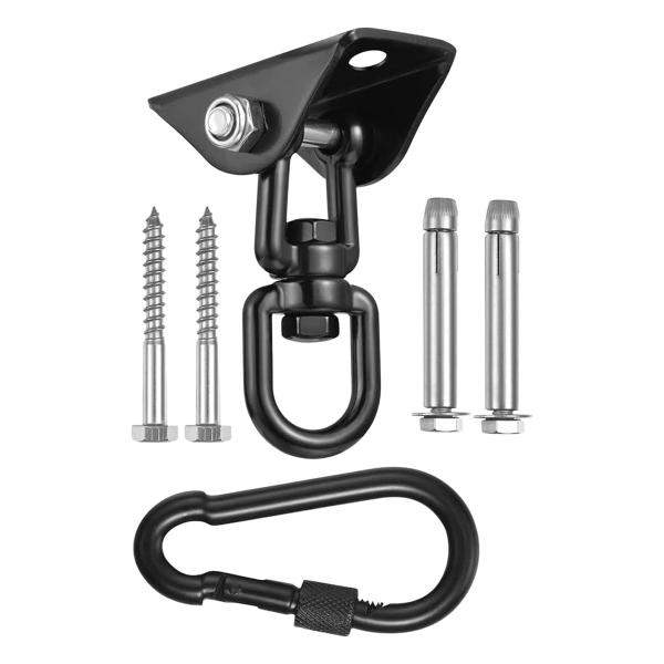 【180°/360°】回転可能】：スイングハンガーは、他のリギングアクセサリを使用して作業中に360度回転でき、同時に吊り上げ角度を自由に変更できます（0?180度）。【スイングハンガー】: 屋内および屋外の吊り下げキット用のヨガハンモック...