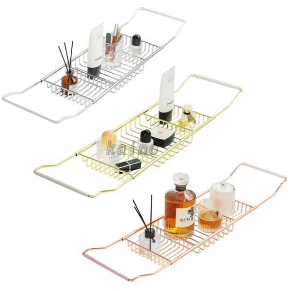 【多機能収納 のんびり体験】バスタブトレイは 携帯電話 タブレット 書籍 その他の種類のアイテムを置くことができ、多様なバスルームの体験をもたらし、もはや単一の入浴機能に限定されず、お気に入りの本や雑誌を読みながら、あなたの入浴がよりのんび...